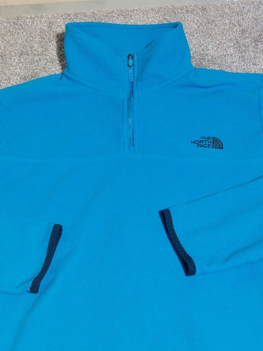 The North Face Men's TKA Glacier 1/4 Zip Fleece Pullover NF0A48KR Blue Size S